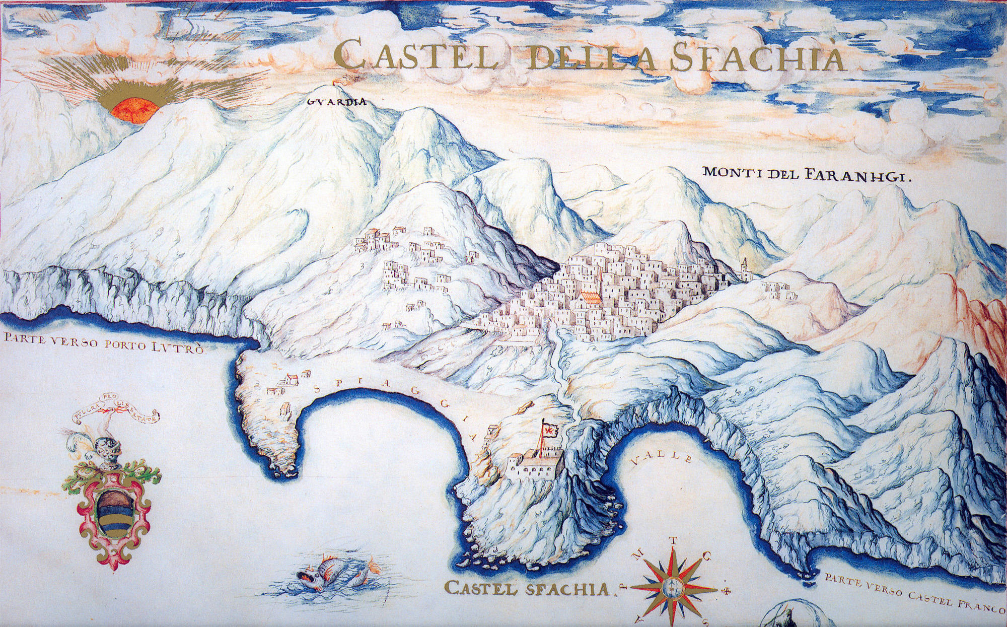 17th century map of Sfakia