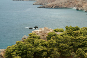 Lower fort view from road at Tholos