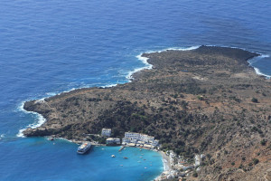 View of Loutro and its fort from Agia Ekaterini