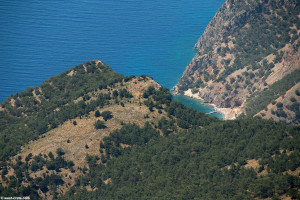 The two eastern forts as seen from the northern approach from Angelocamboi.